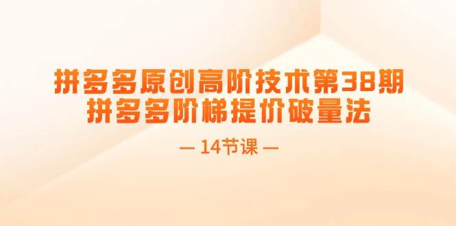 拼多多原创高阶技术第38期，拼多多阶梯提价破量法（14节课）71快客-网赚-兼职-视频代发71快客网