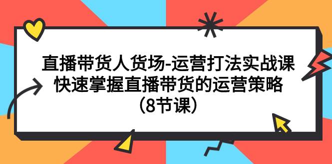 直播带货人货场-运营打法实战课：快速掌握直播带货的运营策略（8节课）71快客-网赚-兼职-视频代发71快客网