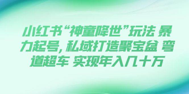 小红书“神童降世”玩法 暴力起号,私域打造聚宝盆 弯道超车 实现年入几十万71快客-网赚-兼职-视频代发71快客网