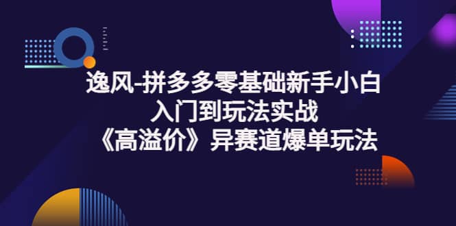 拼多多零基础新手小白入门到玩法实战《高溢价》异赛道爆单玩法实操课71快客-网赚-兼职-视频代发71快客网