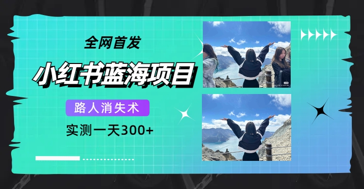 全网首发，小红书蓝海项目，路人消失术，实测一天300+（教程+工具）71快客-网赚-兼职-视频代发71快客网