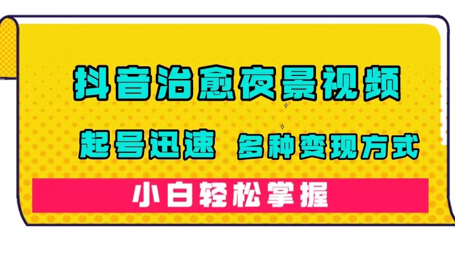 抖音治愈系夜景视频，起号迅速，多种变现方式，小白轻松掌握（附120G素材）71快客-网赚-兼职-视频代发71快客网