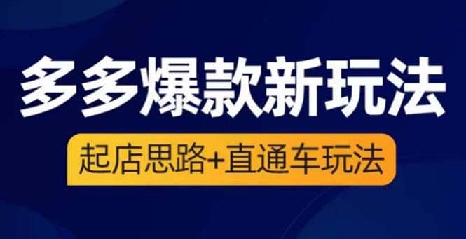 2023拼多多爆款·新玩法：起店思路+直通车玩法（3节精华课）71快客-网赚-兼职-视频代发71快客网