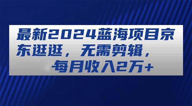最新2024蓝海项目京东逛逛，无需剪辑，每月收入2万+71快客-网赚-兼职-视频代发71快客网