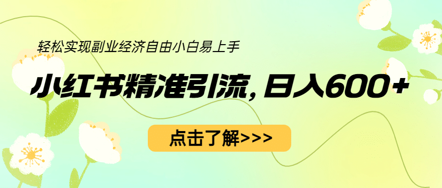 小红书精准引流，小白日入600+，轻松实现副业经济自由（教程+1153G资源）71快客-网赚-兼职-视频代发71快客网