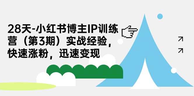 28天-小红书博主IP训练营（第3期）实战经验，快速涨粉，迅速变现71快客-网赚-兼职-视频代发71快客网