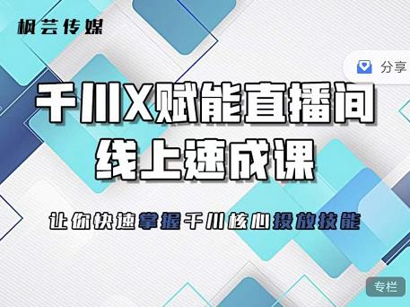 枫芸传媒-线上千川提升课，提升千川认知，提升千川投放效果71快客-网赚-兼职-视频代发71快客网
