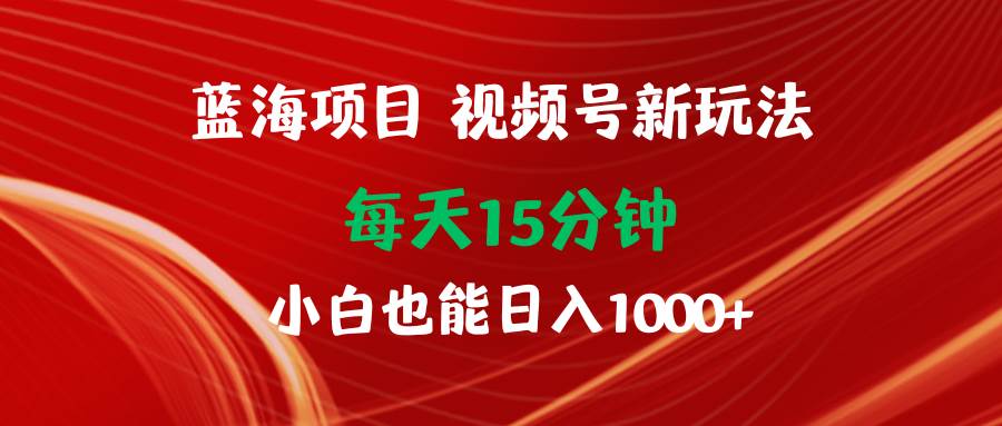 蓝海项目视频号新玩法 每天15分钟 小白也能日入1000+71快客-网赚-兼职-视频代发71快客网
