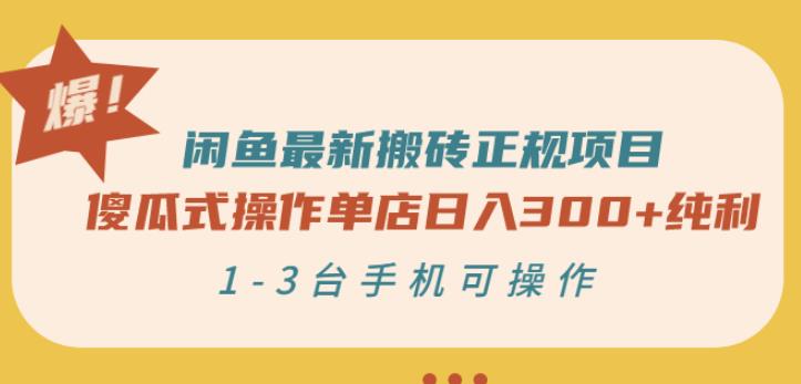 闲鱼最新搬砖正规项目：傻瓜式操作单店日入300+纯利，1-3台手机可操作71快客-网赚-兼职-视频代发71快客网