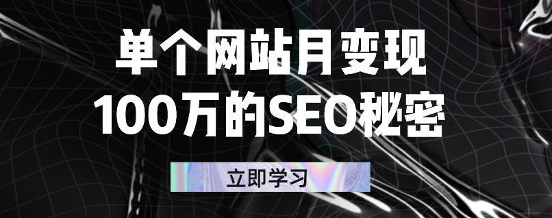 单个网站月变现100万的SEO秘密，百分百做出赚钱站点71快客-网赚-兼职-视频代发71快客网