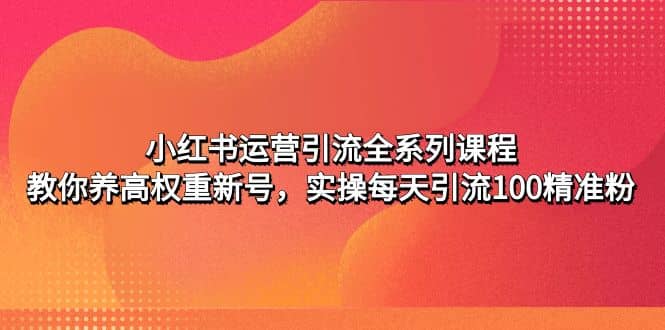 小红书运营引流全系列课程：教你养高权重新号71快客-网赚-兼职-视频代发71快客网