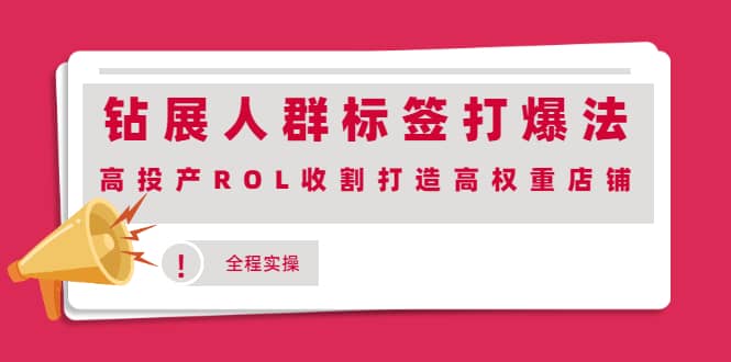 钻展人群标签打爆法，高投产ROL收割打造高权重店铺(全程实操)71快客-网赚-兼职-视频代发71快客网
