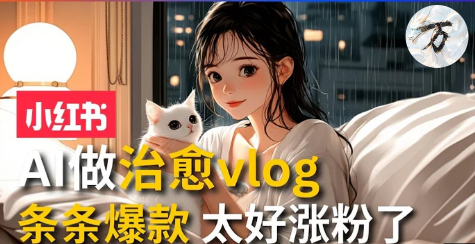 AI治愈系vlog动画视频，小红书7天 涨粉破千，商单报价1500+，0成本制作，日入2000+，有手就会 71快客-网赚-兼职-视频代发71快客网