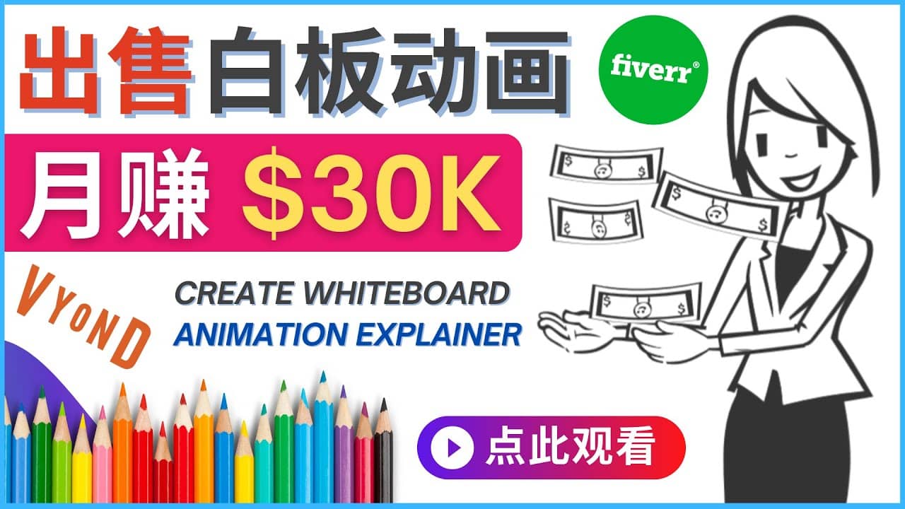如何用最简单制作白板动画（WhiteBoard Animation）月赚3万美元71快客-网赚-兼职-视频代发71快客网