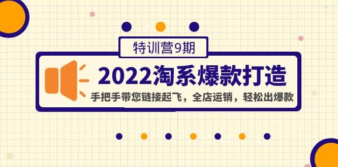 2022淘系爆款打造特训营9期：手把手带您链接起飞，全店运销，轻松出爆款71快客-网赚-兼职-视频代发71快客网