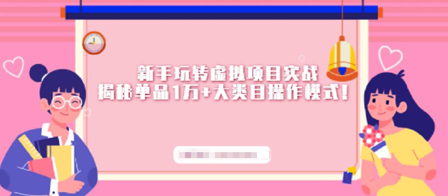 新手玩转虚拟项目实战，揭秘单品1万+大类目操作模式【视频课程】71快客-网赚-兼职-视频代发71快客网
