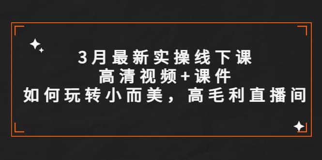 3月最新实操线下课高清视频+课件，如何玩转小而美，高毛利直播间71快客-网赚-兼职-视频代发71快客网