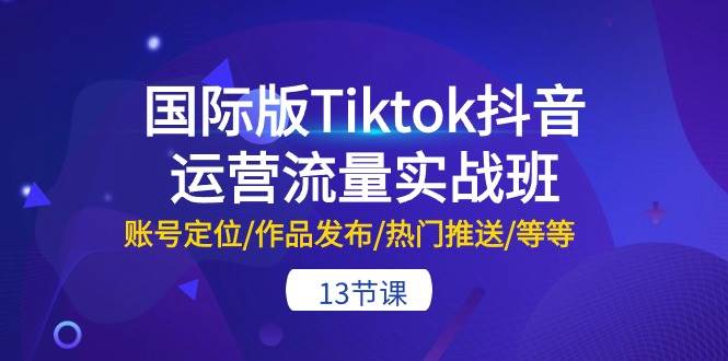 国际版Tiktok抖音运营流量实战班：账号定位/作品发布/热门推送/等等-13节71快客-网赚-兼职-视频代发71快客网