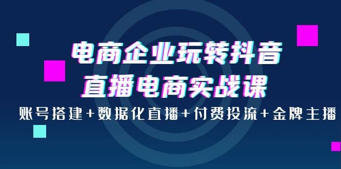 电商企业玩转抖音直播电商实战课：账号搭建+数据化直播+付费投流+金牌主播71快客-网赚-兼职-视频代发71快客网
