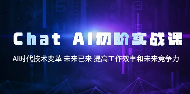 Chat AI初阶实战课，AI时代技术变革 未来已来 提高工作效率和未来竞争力71快客-网赚-兼职-视频代发71快客网