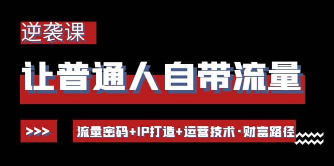 让普通人自带流量的逆袭课：流量密码+IP打造+运营技术·财富路径71快客-网赚-兼职-视频代发71快客网