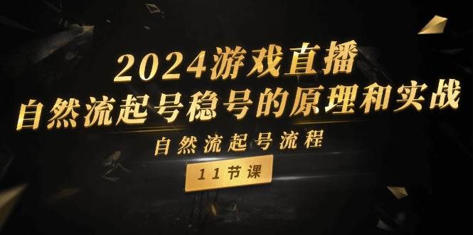 2024游戏直播-自然流起号稳号的原理和实战，自然流起号流程（11节）71快客-网赚-兼职-视频代发71快客网