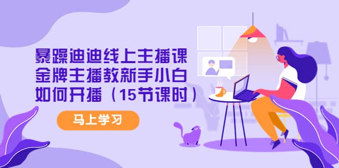 暴躁迪迪线上主播课，金牌主播教新手小白如何开播（15节课时）71快客-网赚-兼职-视频代发71快客网