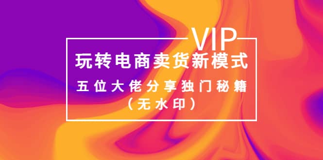 某收费培训：玩转电商卖货新模式，五位大佬分享独门秘籍（无水印）71快客-网赚-兼职-视频代发71快客网