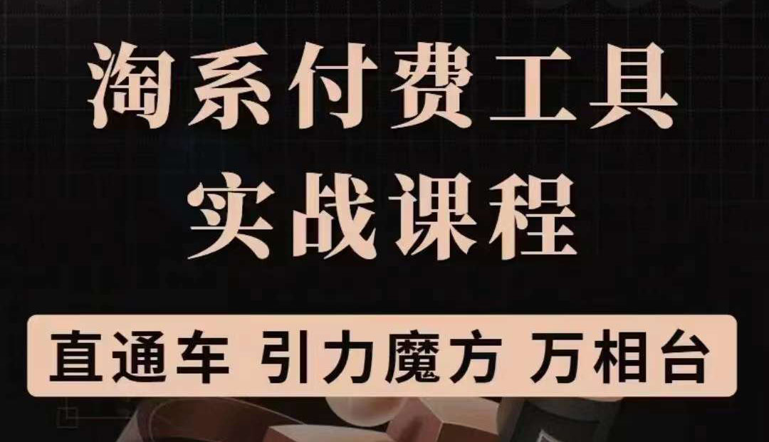 淘系付费工具实战课程【直通车、引力魔方】战略优化，实操演练（价值1299）71快客-网赚-兼职-视频代发71快客网