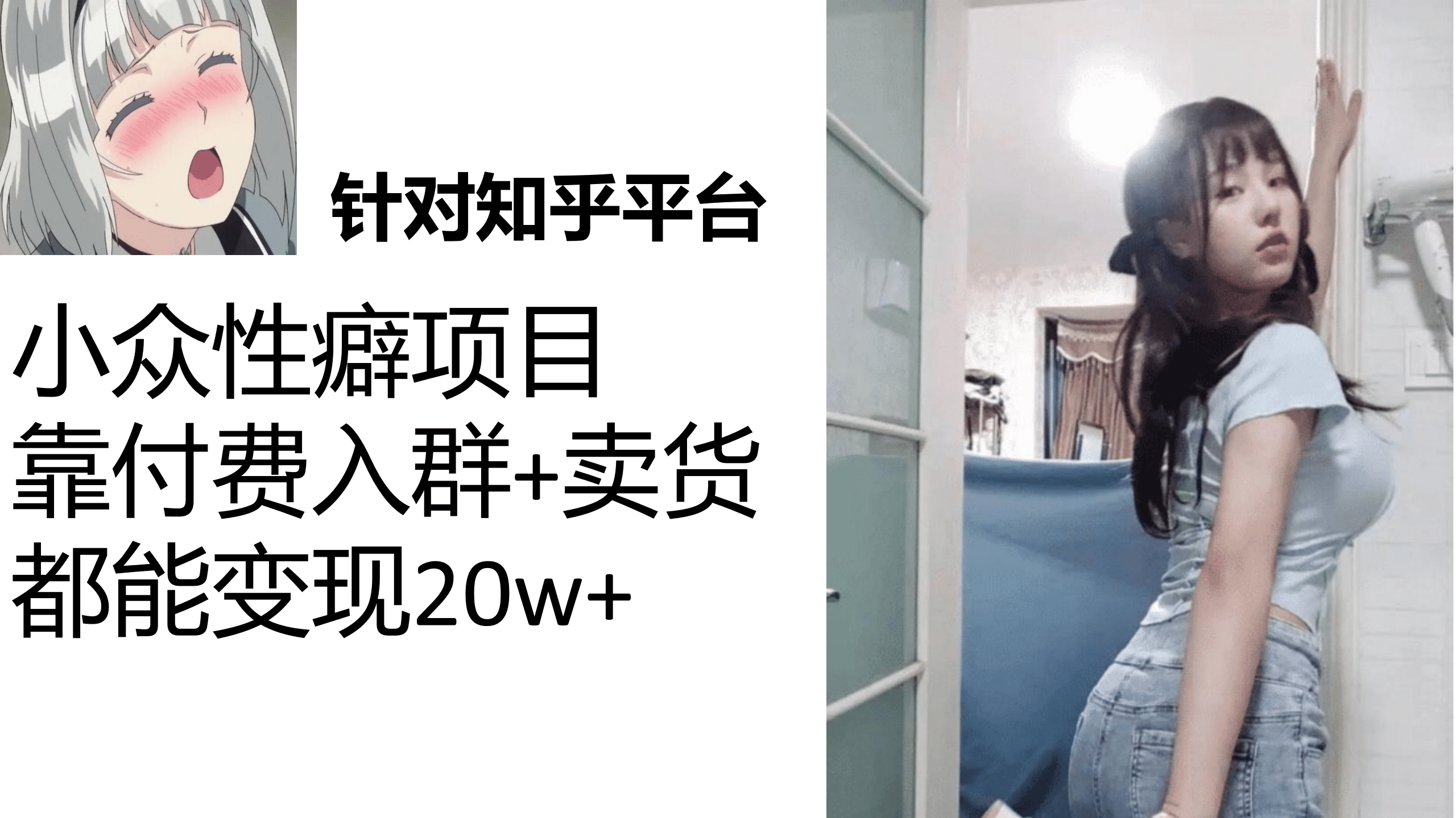 知乎小众性癖项目，Lsp的钱才是最好赚的，付费建群+卖货变现20w71快客-网赚-兼职-视频代发71快客网