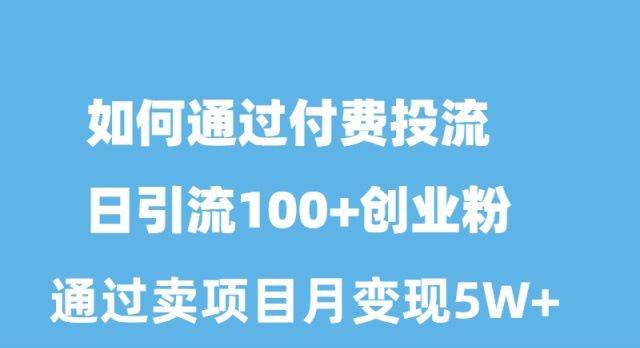 如何通过付费投流日引流100+创业粉月变现5W+71快客-网赚-兼职-视频代发71快客网