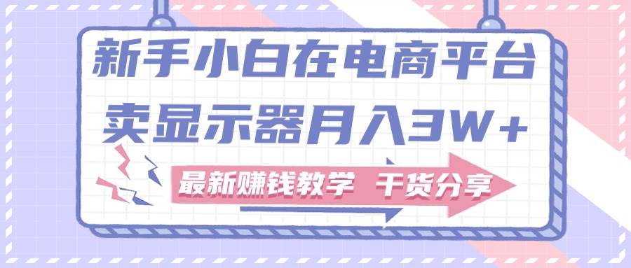 新手小白如何做到在电商平台卖显示器月入3W+，最新赚钱教学干货分享71快客-网赚-兼职-视频代发71快客网