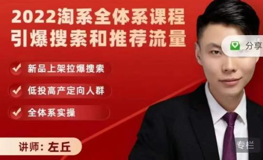 2022淘系全体系课程引爆搜索和推荐流量，新品上架拉爆搜索71快客-网赚-兼职-视频代发71快客网