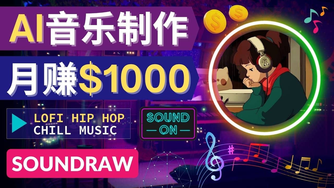 无需任何音乐基础： 使用AI软件制作Lofi Hip Hop Chill Music 月赚1000美元71快客-网赚-兼职-视频代发71快客网
