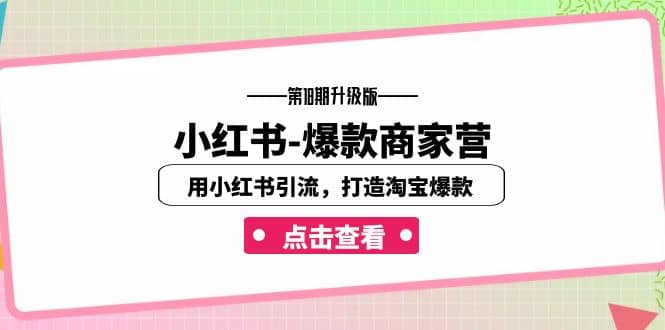 小红书-爆款商家营【第18期升级版】用小红书引流，打造淘宝爆款（16节课）71快客-网赚-兼职-视频代发71快客网