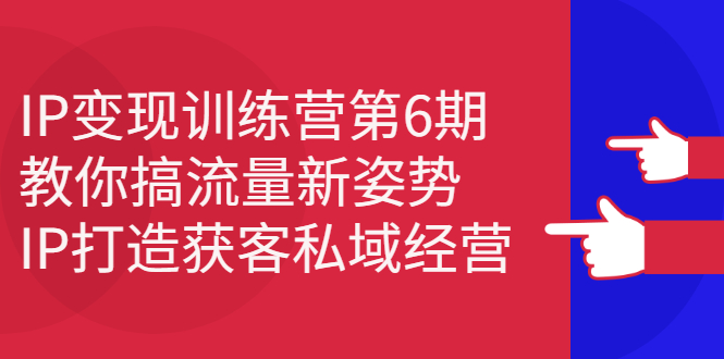 IP变现训练营第6期：教你搞流量新姿势，IP打造获客私域经营71快客-网赚-兼职-视频代发71快客网