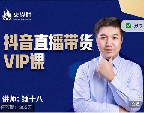 锤十八-抖音直播带货VIP课，专注直播带货有效盈利模式71快客-网赚-兼职-视频代发71快客网