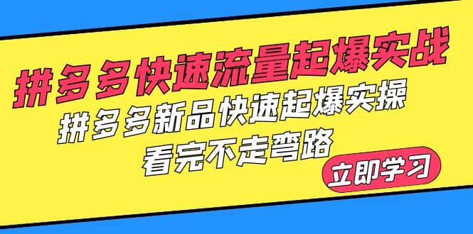 拼多多-快速流量起爆实战，拼多多新品快速起爆实操，看完不走弯路71快客-网赚-兼职-视频代发71快客网
