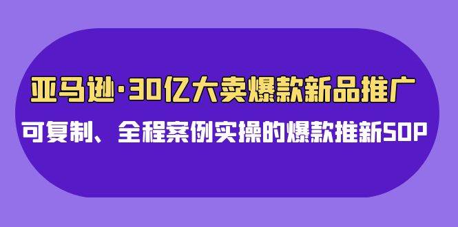 亚马逊30亿·大卖爆款新品推广，可复制、全程案例实操的爆款推新SOP71快客-网赚-兼职-视频代发71快客网
