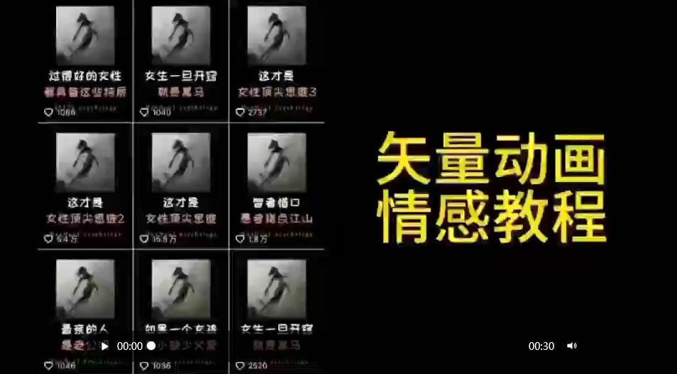 矢量动画情感教程：高点赞涨粉，适合情感、思维、创业教育等赛道71快客-网赚-兼职-视频代发71快客网