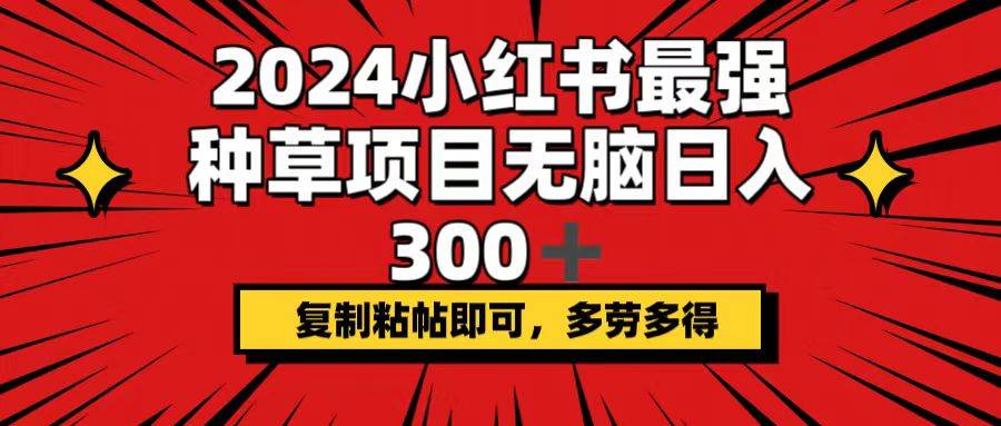 2024小红书最强种草项目，无脑日入300+，复制粘帖即可，多劳多得71快客-网赚-兼职-视频代发71快客网
