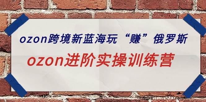 ozon跨境新蓝海玩“赚”俄罗斯，ozon进阶实操训练营71快客-网赚-兼职-视频代发71快客网