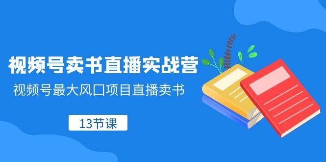 视频号-卖书直播实战营，视频号最大风囗项目直播卖书（13节课）71快客-网赚-兼职-视频代发71快客网