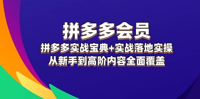 拼多多 会员，拼多多实战宝典+实战落地实操，从新手到高阶内容全面覆盖71快客-网赚-兼职-视频代发71快客网
