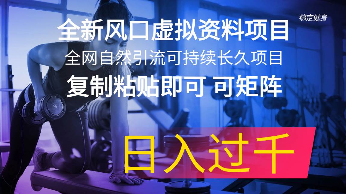 全新风口虚拟资料项目 全网自然引流可持续长久项目 复制粘贴即可可矩阵…71快客-网赚-兼职-视频代发71快客网