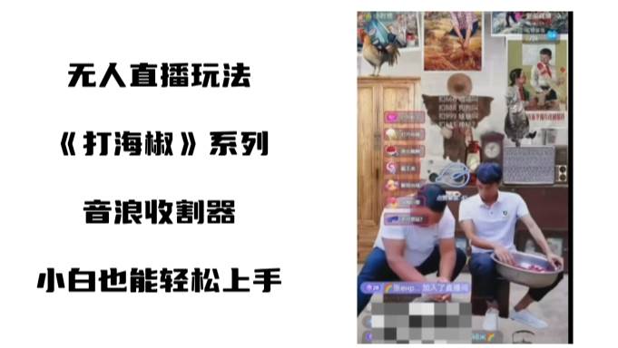 打海椒无人直播整蛊项目，小白轻松上手撸音浪收割器（教程+工具+素材）71快客-网赚-兼职-视频代发71快客网