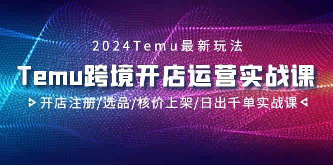 2024Temu跨境开店运营实战课，开店注册/选品/核价上架/日出千单实战课71快客-网赚-兼职-视频代发71快客网