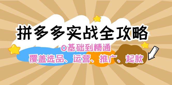 拼多多实战全攻略：0基础到精通，覆盖选品、运营、推广、起款71快客-网赚-兼职-视频代发71快客网